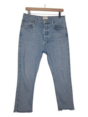 Agolde Womens Riley High Rise Straight Crop Denim Jeans Size 29
